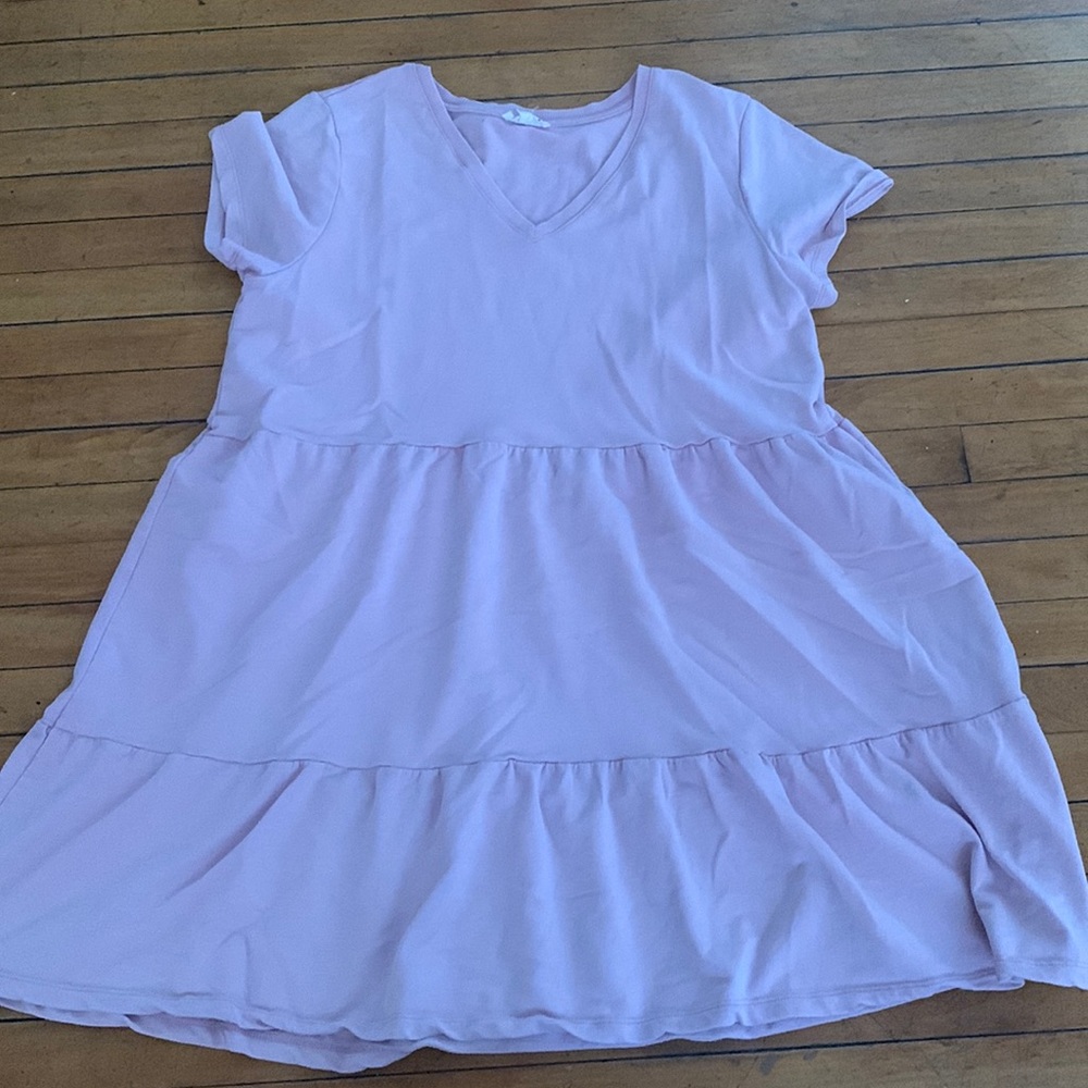 Pink t-shirt dress